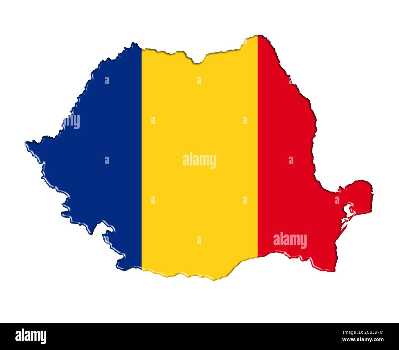 Romania map flag plan banner Stock Photo