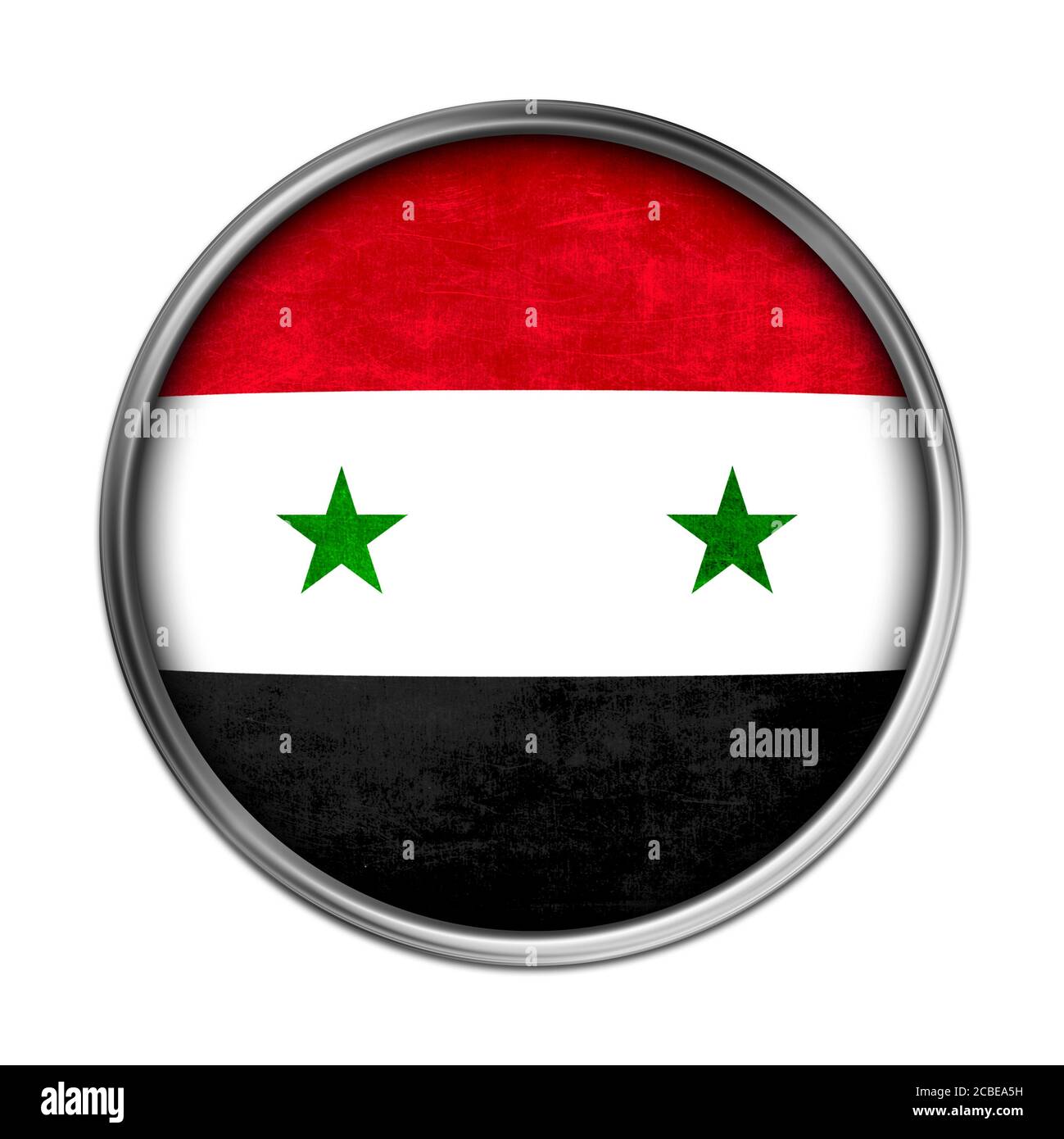 Syria flag button Stock Photo - Alamy