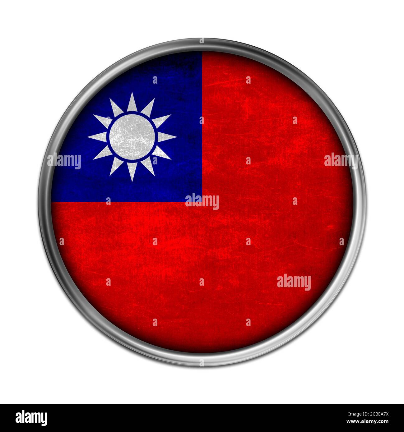 Taiwan flag button Stock Photo