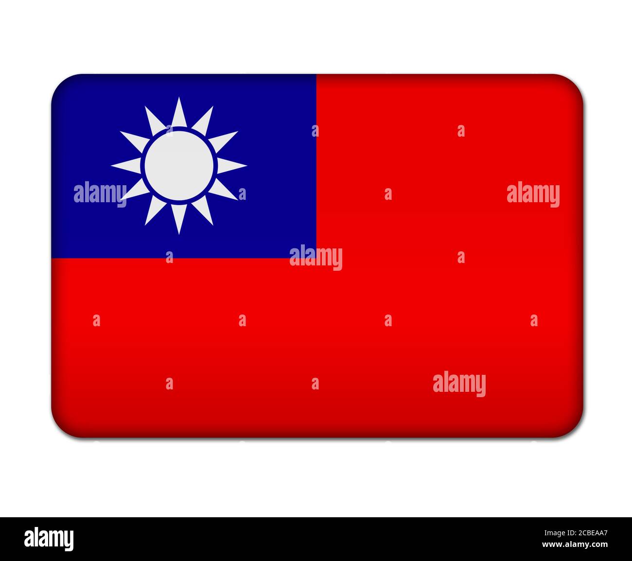 Taiwan flag button icon Stock Photo