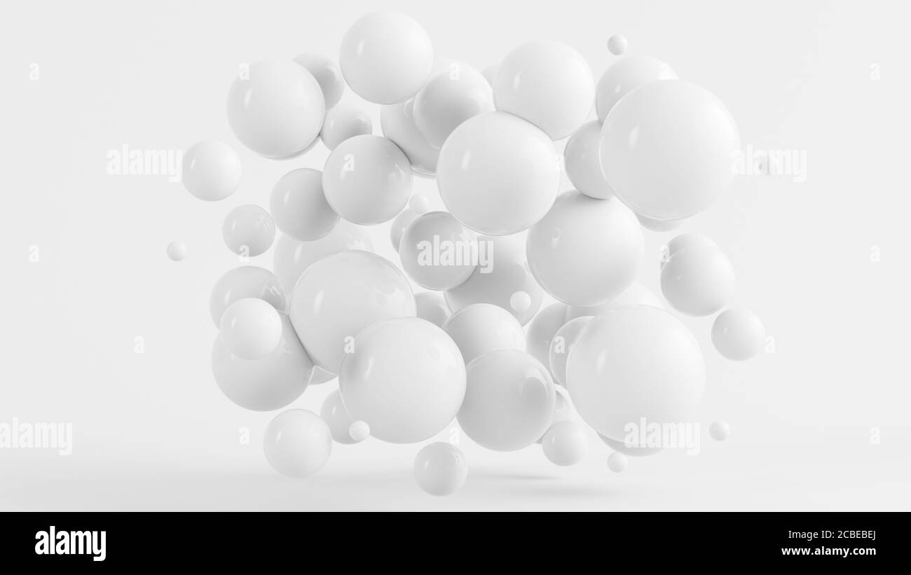 White bubbles abstract minimal background 3d rendering Stock Photo Alamy