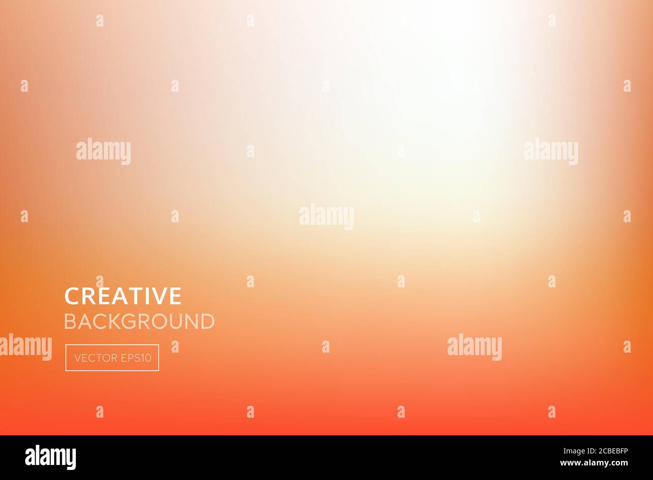 Bright gradient abstract white orange background Stock Vector