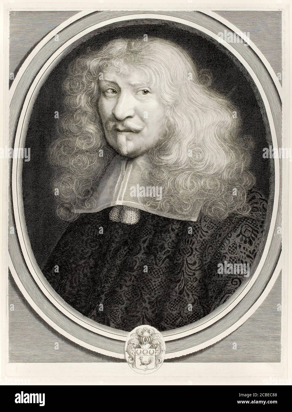 Denis Marin de la Châtaigneraye (1601-1678), French Statesman, Secretary King Louis XIV of France, portrait engraving by Antoine Masson, 1672 Stock Photo