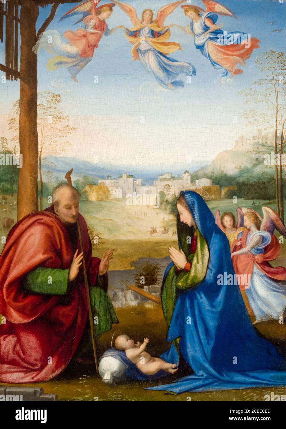 The Nativity, painting by Fra Bartolomeo, 1504-1507 Stock Photo