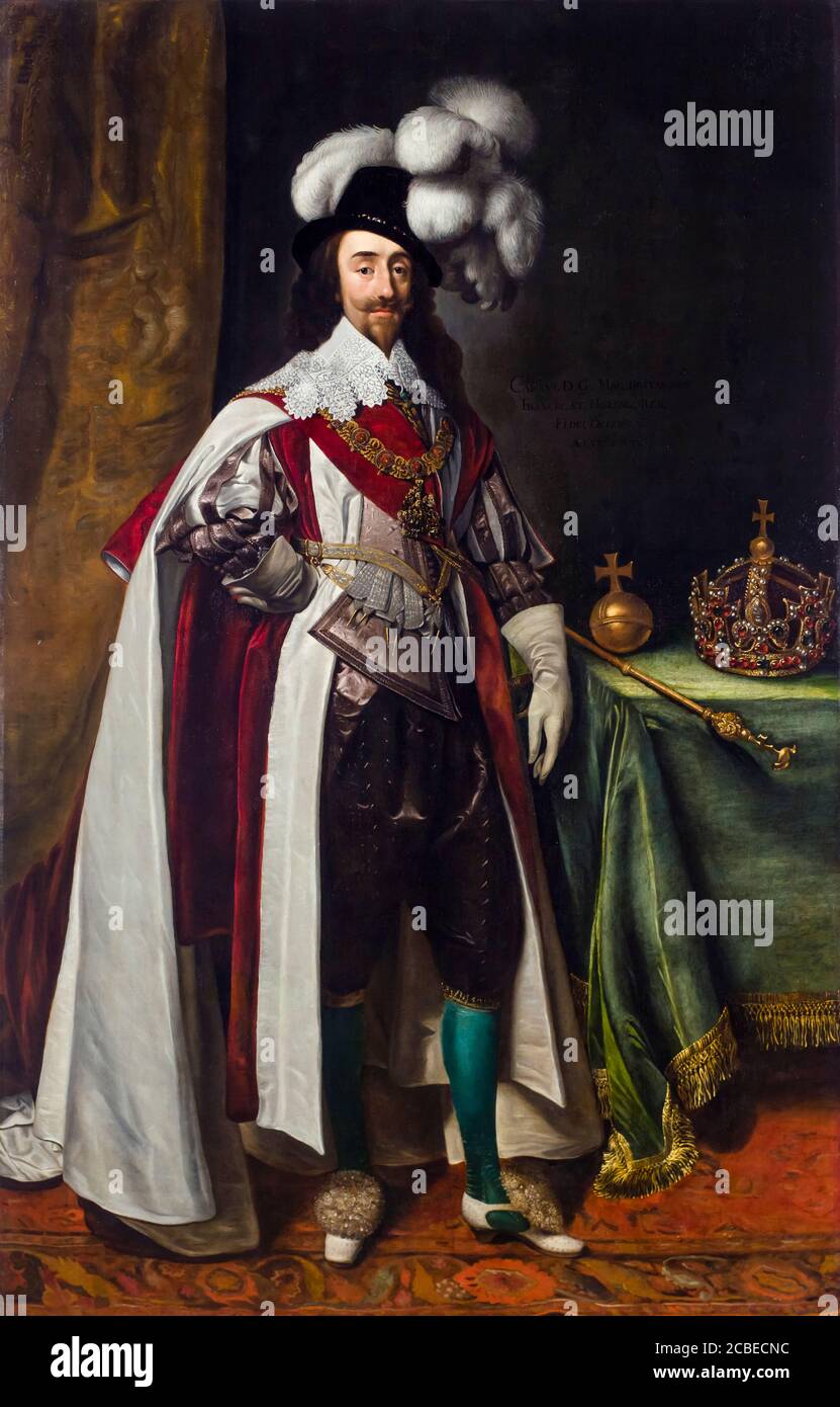 King Charles I of England (1600-1649), portrait painting by Daniel Mytens I, 1633 Stock Photo