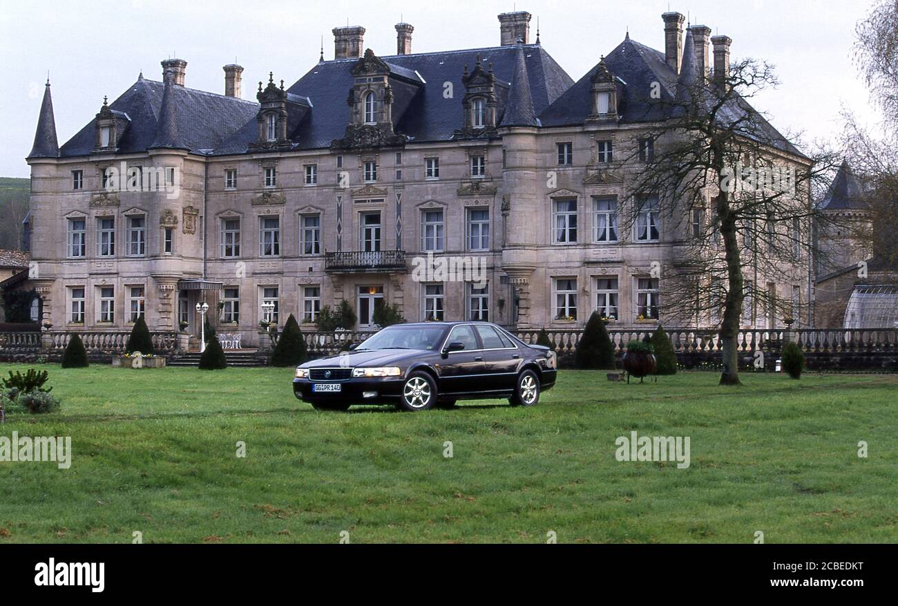 1998 Cadillac STS driving in Northern France Stock Photo