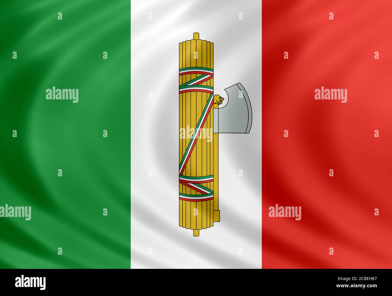 Fascist Italy flag banner sign Stock Photo