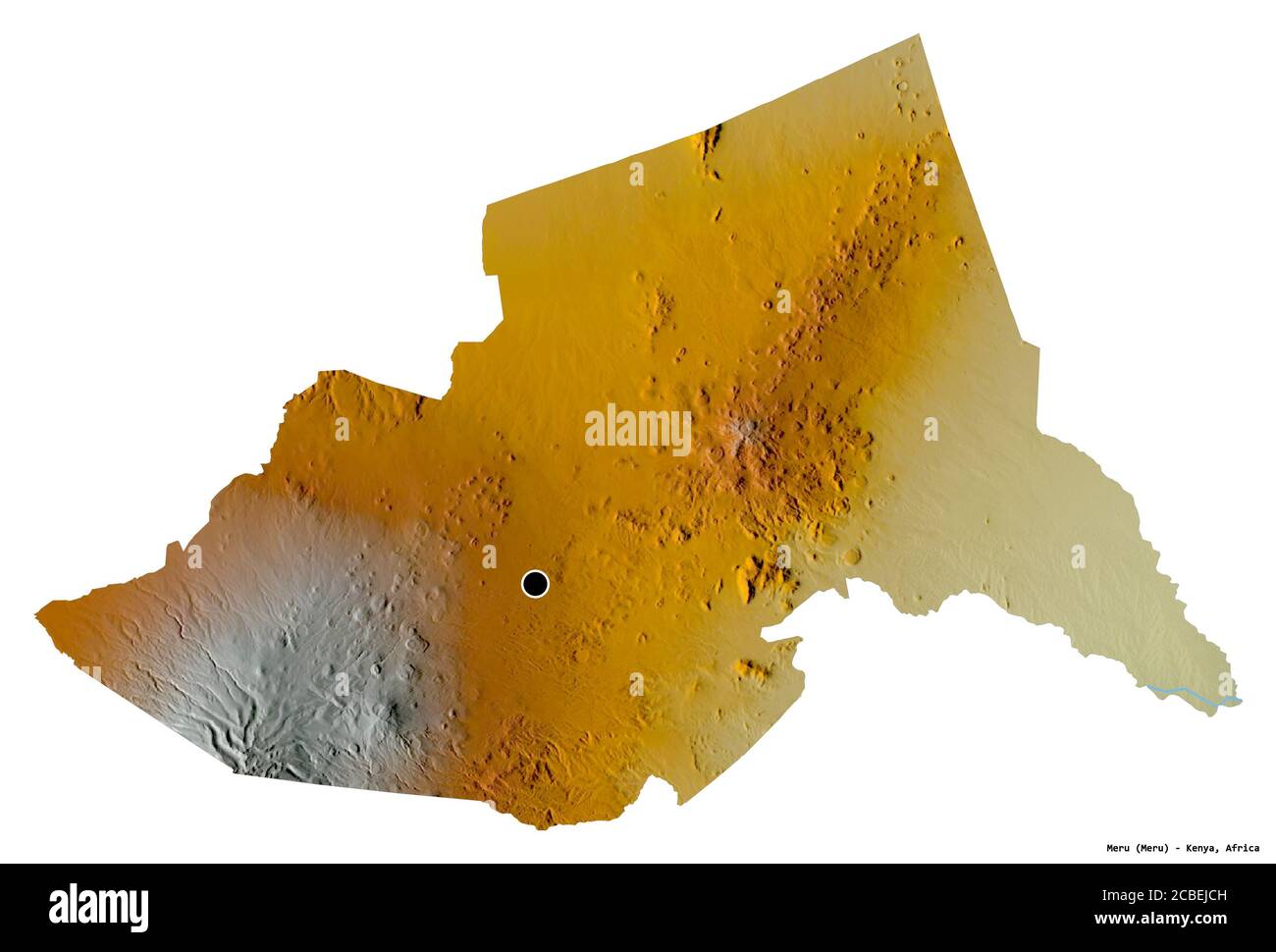 Map Of Meru County Shape Of Meru, County Of Kenya, With Its Capital Isolated On White  Background. Topographic Relief Map. 3D Rendering Stock Photo - Alamy