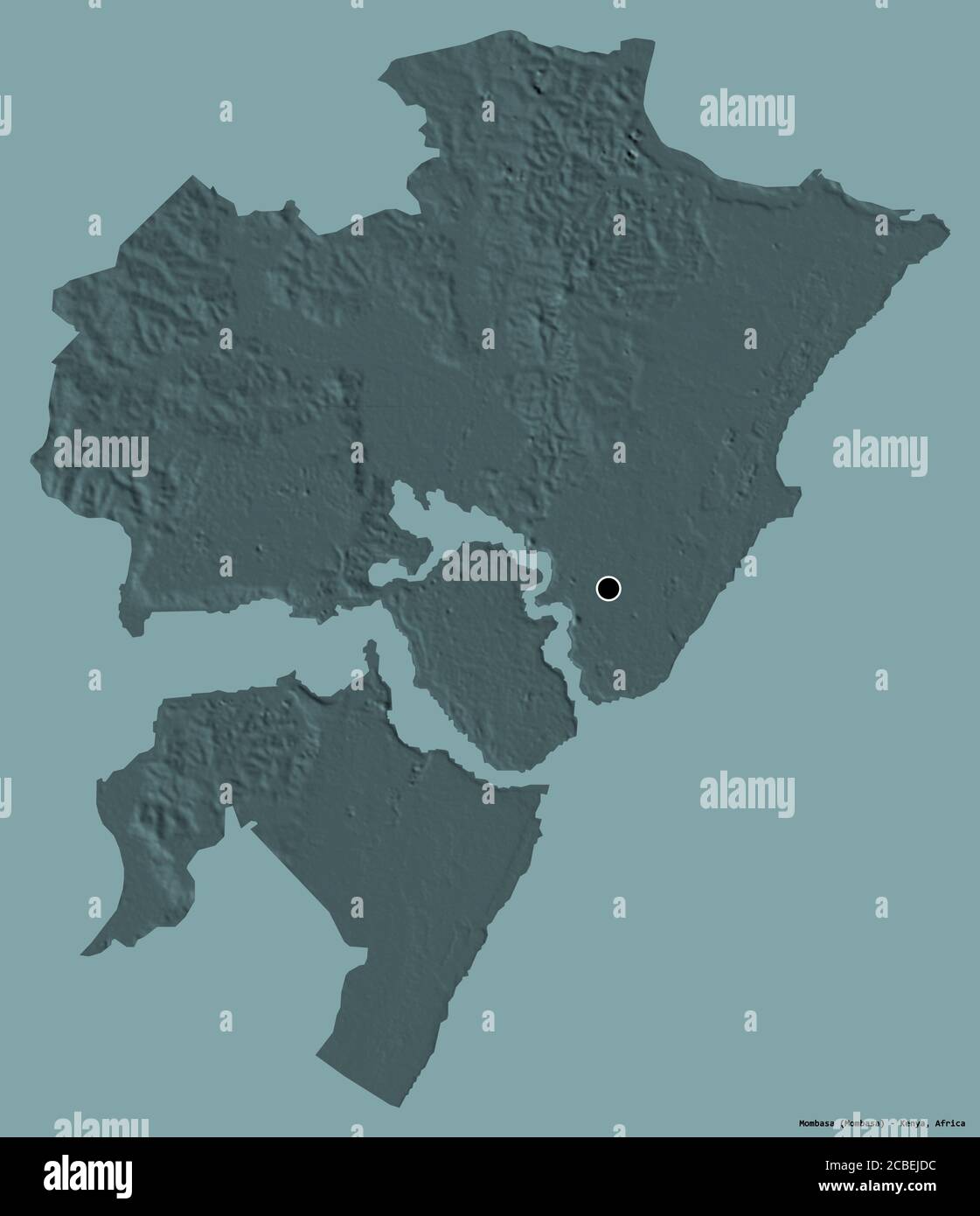 Mombasa On World Map Shape Of Mombasa, County Of Kenya, With Its Capital Isolated On A Solid  Color Background. Colored Elevation Map. 3D Rendering Stock Photo - Alamy