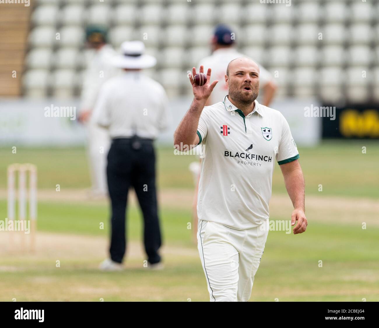 Worcestershire's Joe Leach in a Bob Willis Trophy Match between Worcestershire and Glamorgan Stock Photo