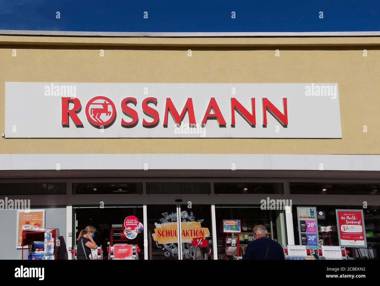 Entrance of a Rossmann Store. The Rossmann GmbH commonly known as Rossmann  Drogeria Parfumeria Cosmetic Shop is the second largest drugstore chain bas  Stock Photo - Alamy