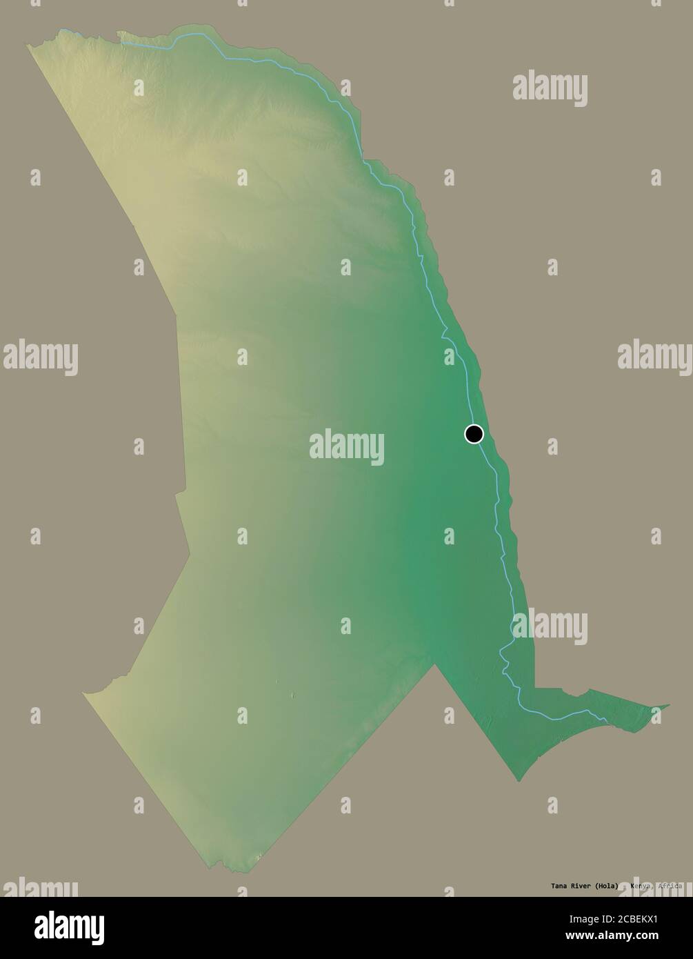 Tana River County Map Shape Of Tana River, County Of Kenya, With Its Capital Isolated On A Solid  Color Background. Topographic Relief Map. 3D Rendering Stock Photo - Alamy