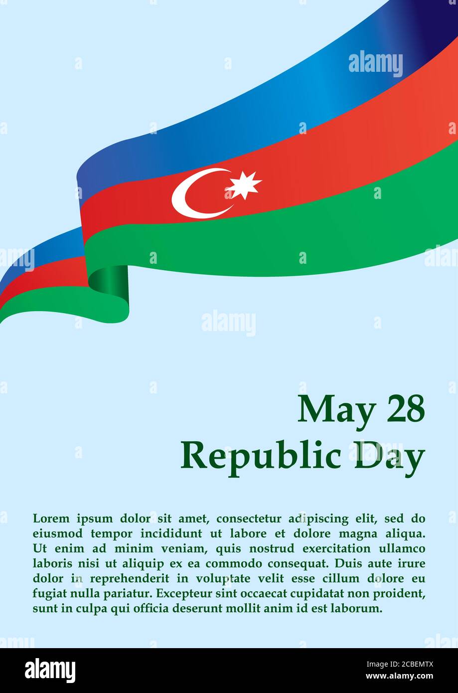 Flag of Azerbaijan, Republic Day holiday, May 28. template for award