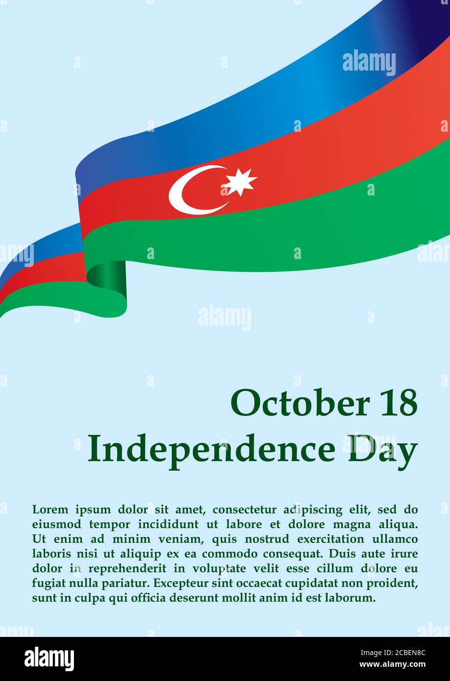 Flag of Azerbaijan, Independence Day, October 18. template for award