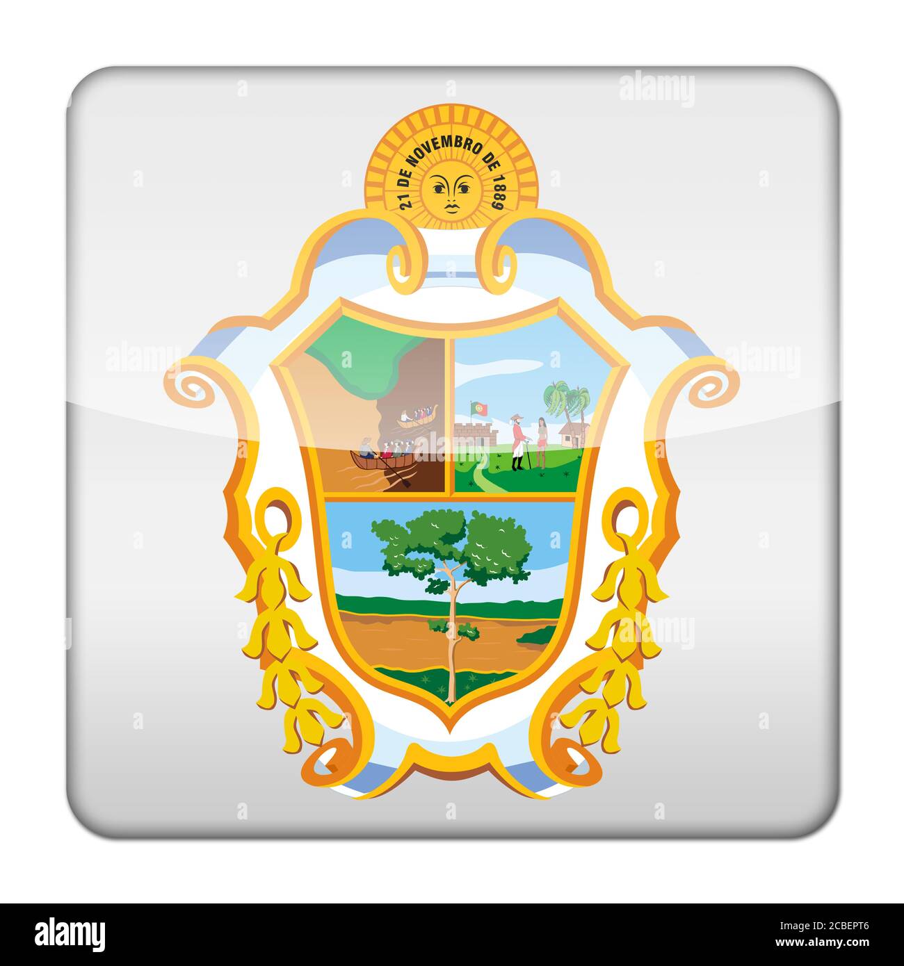 Logo icon app flag seal of Manaus Brazil Stock Photo