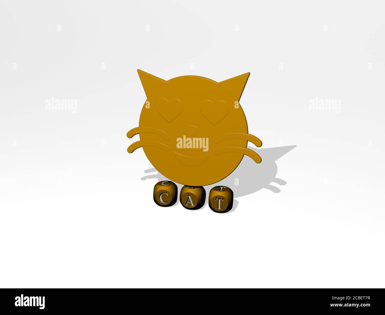 CAT 3D icon over cubic letters - 3D illustration for animal and ...