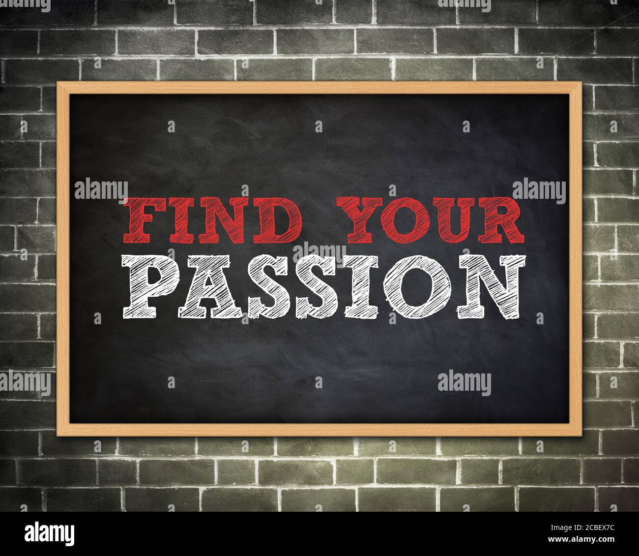 FIND YOUR PASSION - blackboard concept Stock Photo