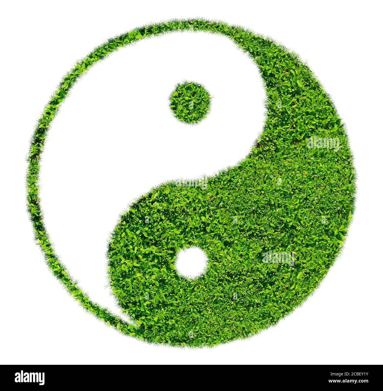 Yin and Yang - green grass symbol Stock Photo
