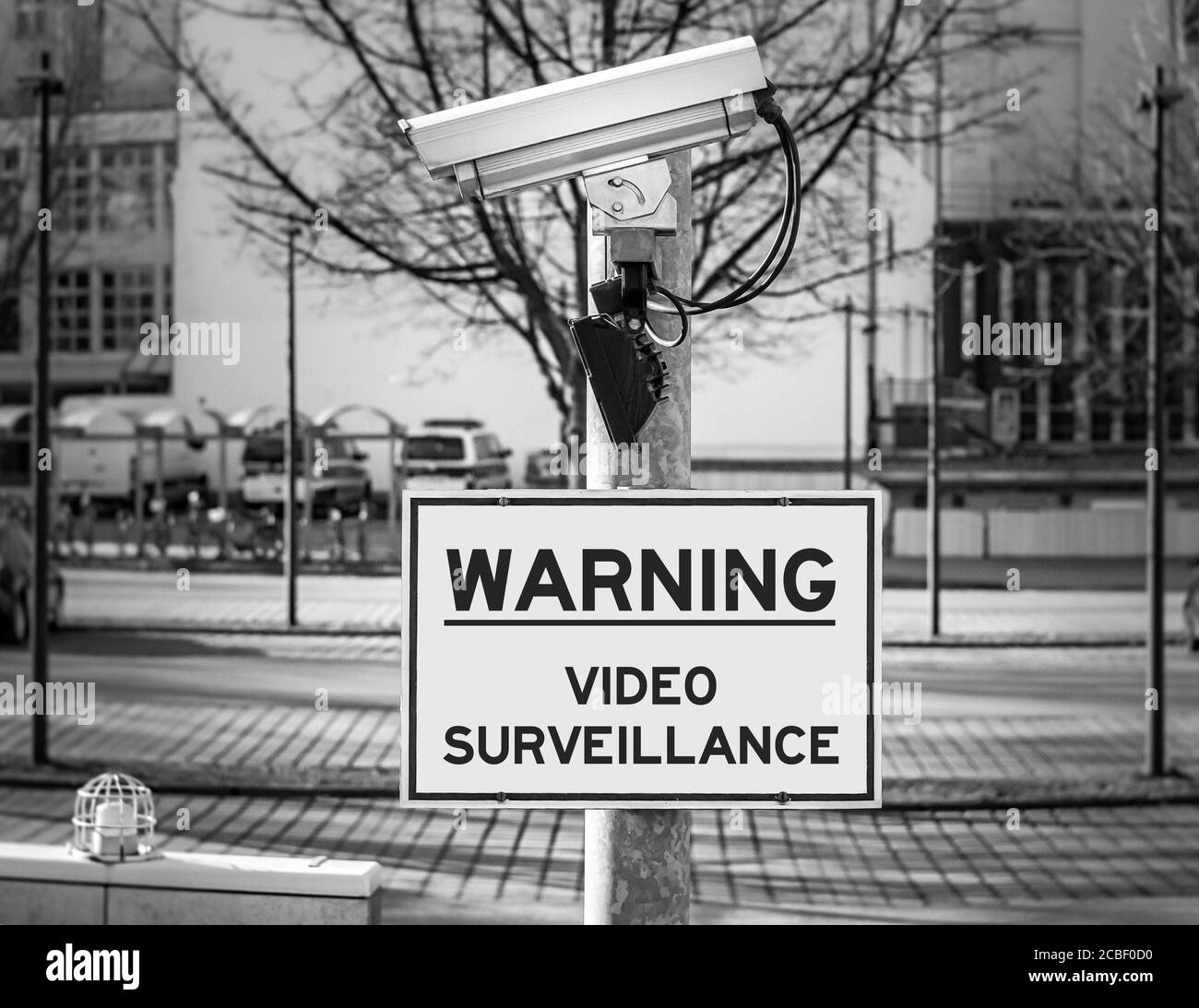 Warning - Video Surveillance Stock Photo