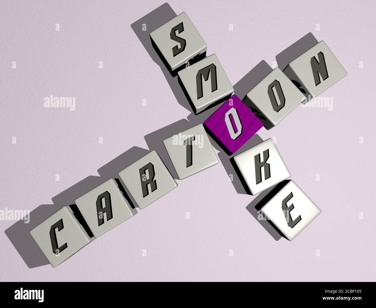 cartoon smoke crossword by cubic dice letters 3D illustration for cartoon smoke crossword by cubic dice letters 3D illustration for