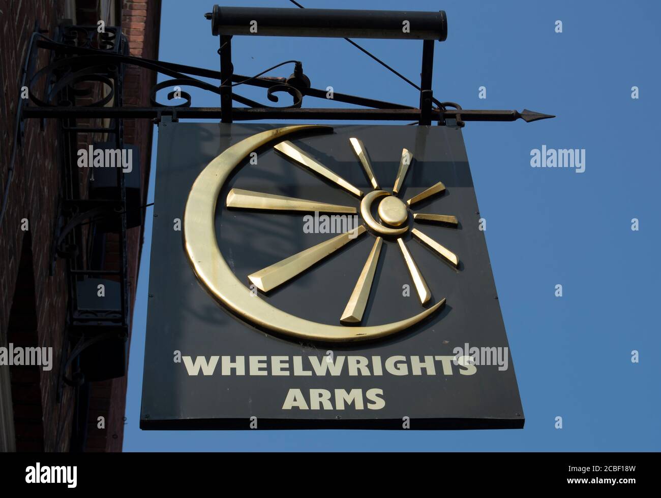 british pub sign for the wheelwrights arms, kingston upon thames, surrey, england Stock Photo