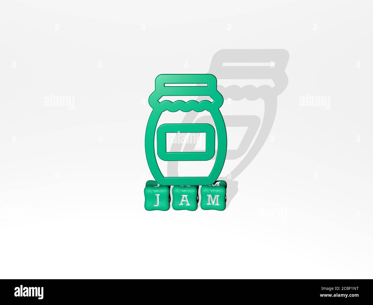 jam 3D icon on cubic text - 3D illustration for background and traffic ...