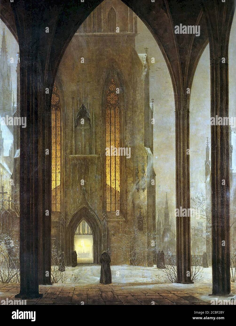 Oehme Ernst Ferdinand - Dom IM Winter 1 - German School - 19th  Century Stock Photo