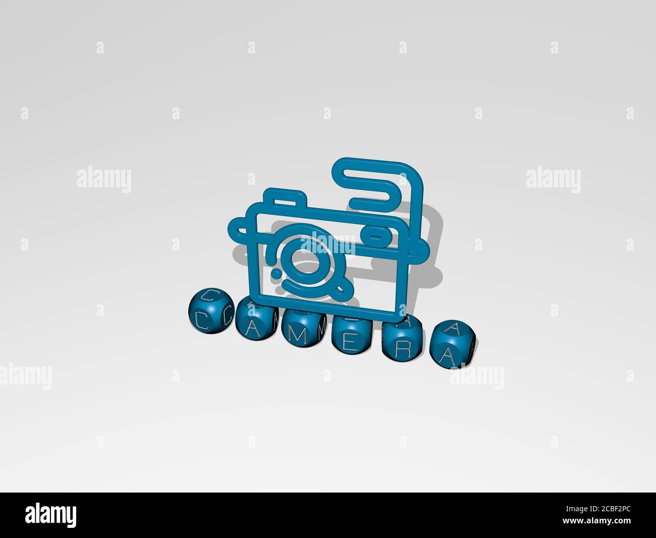 CAMERA 3D icon over cubic letters, 3D illustration for background and ...