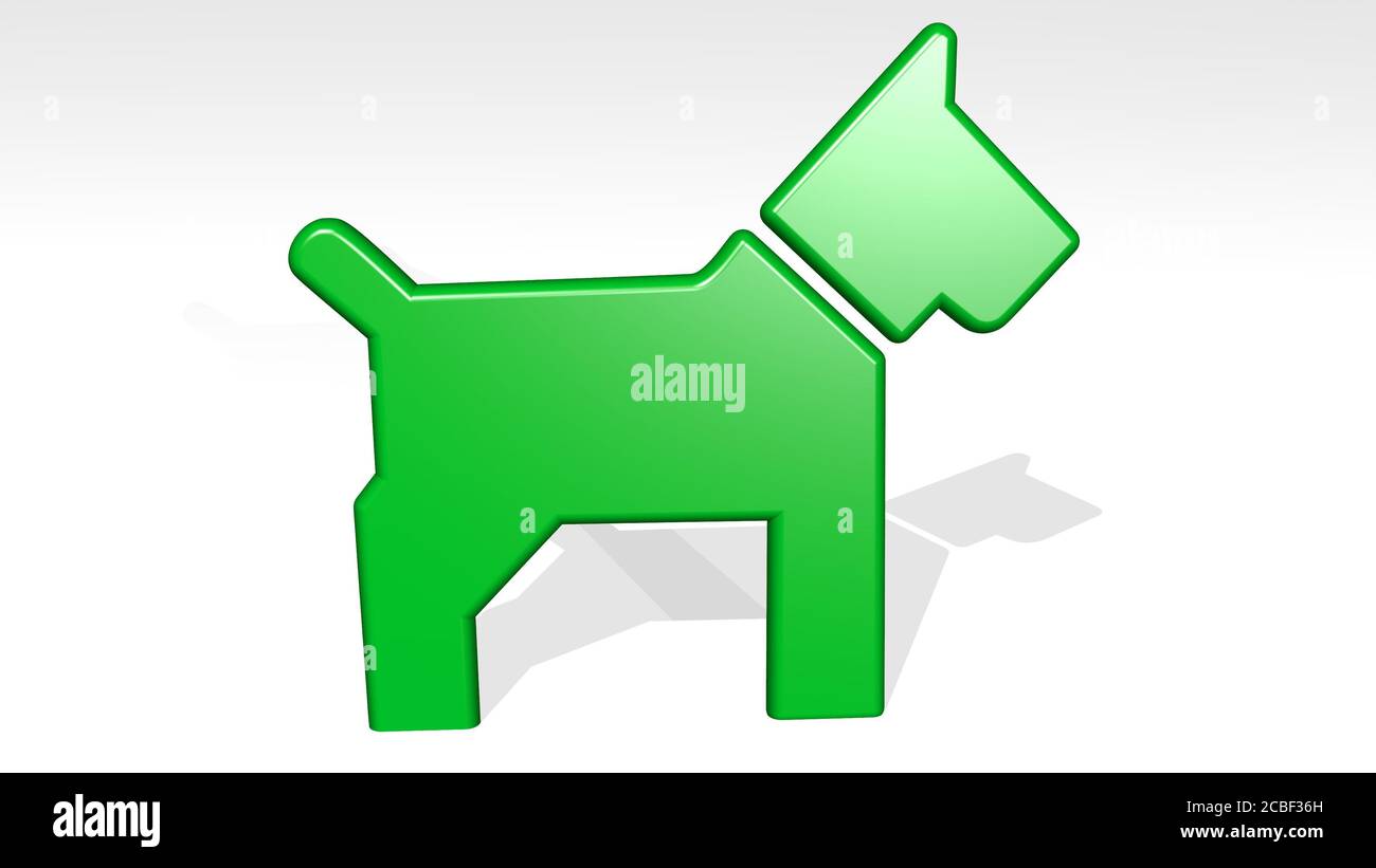 DOG 3D icon casting shadow - 3D illustration for animal and cute Stock ...