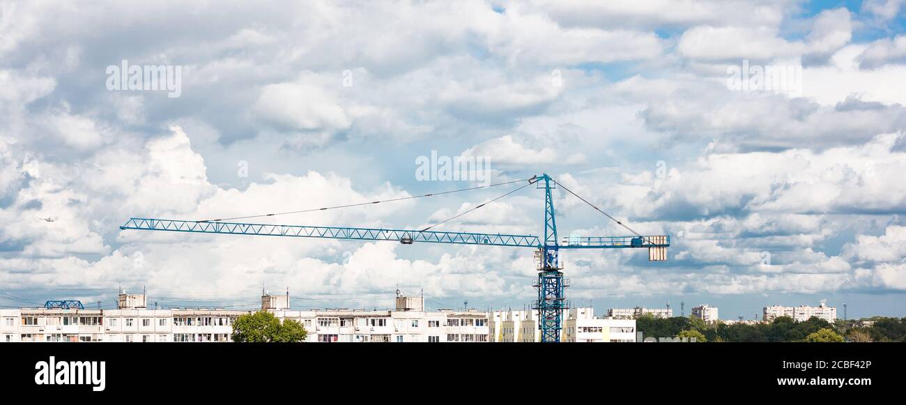 Crane (machine) with Sky and Cloud Background Stock Photo - Alamy