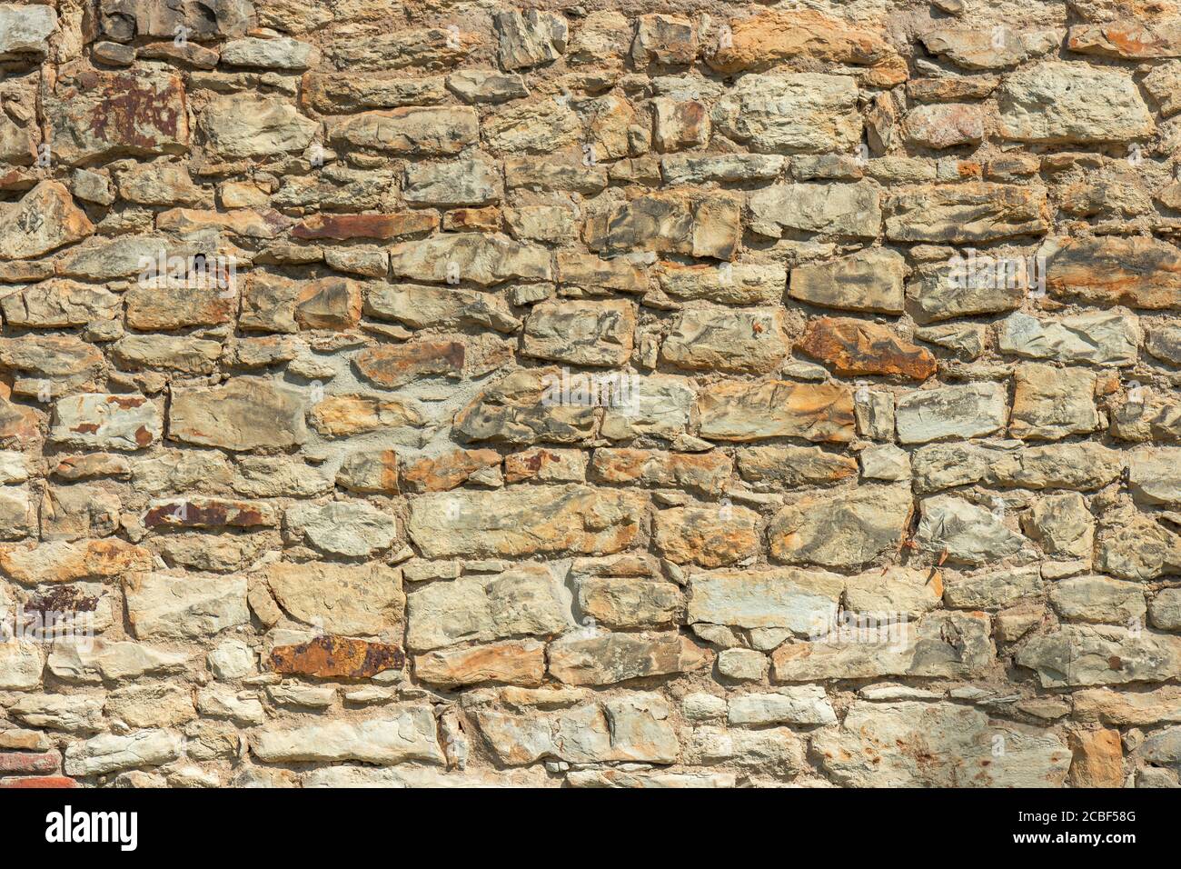 Close up of the stone brick wall. Natural pattern with high resolution for background and design art work. Stock Photo