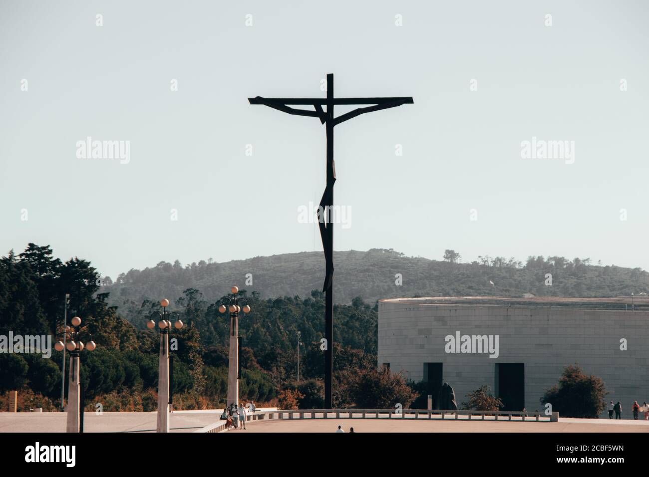 Large wooden crucifix in Fatima's Sanctuary Stock Photo - Alamy