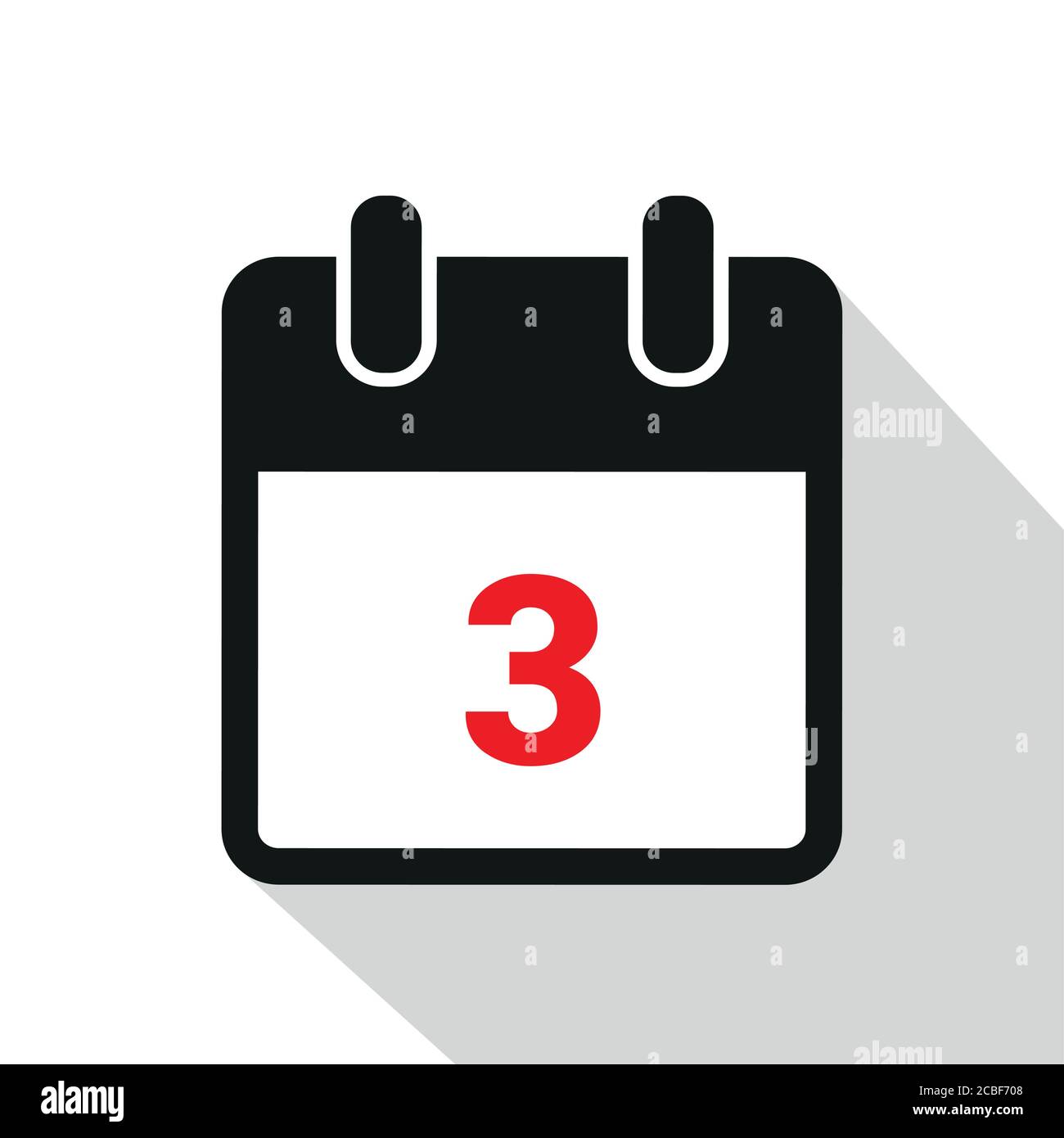 simple calendar icon 3 on white background vector illustration EPS10 Stock Vector