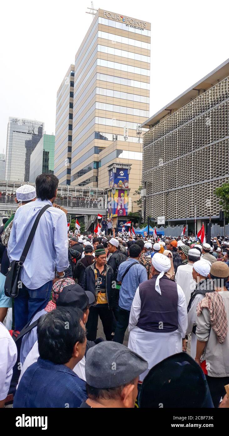 Islam Rally Jakarta, Indonesia-May 10, 2019: Members of The Islamic Defenders Front ...