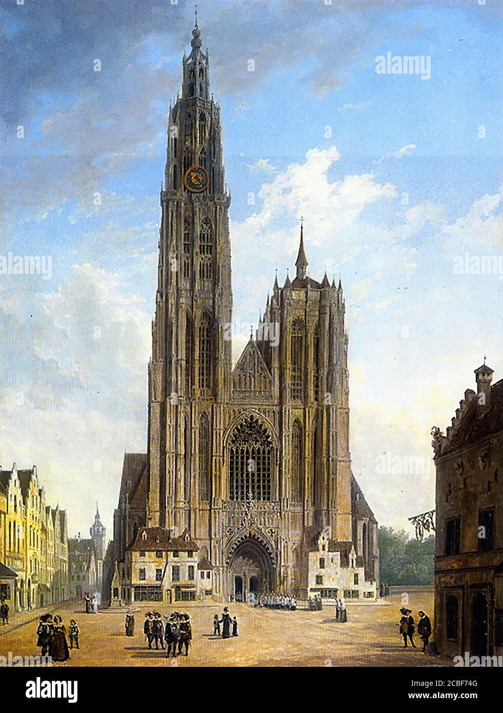Quaglio II Domenico - Antwerp Cathedral - German School - 19th  Century Stock Photo