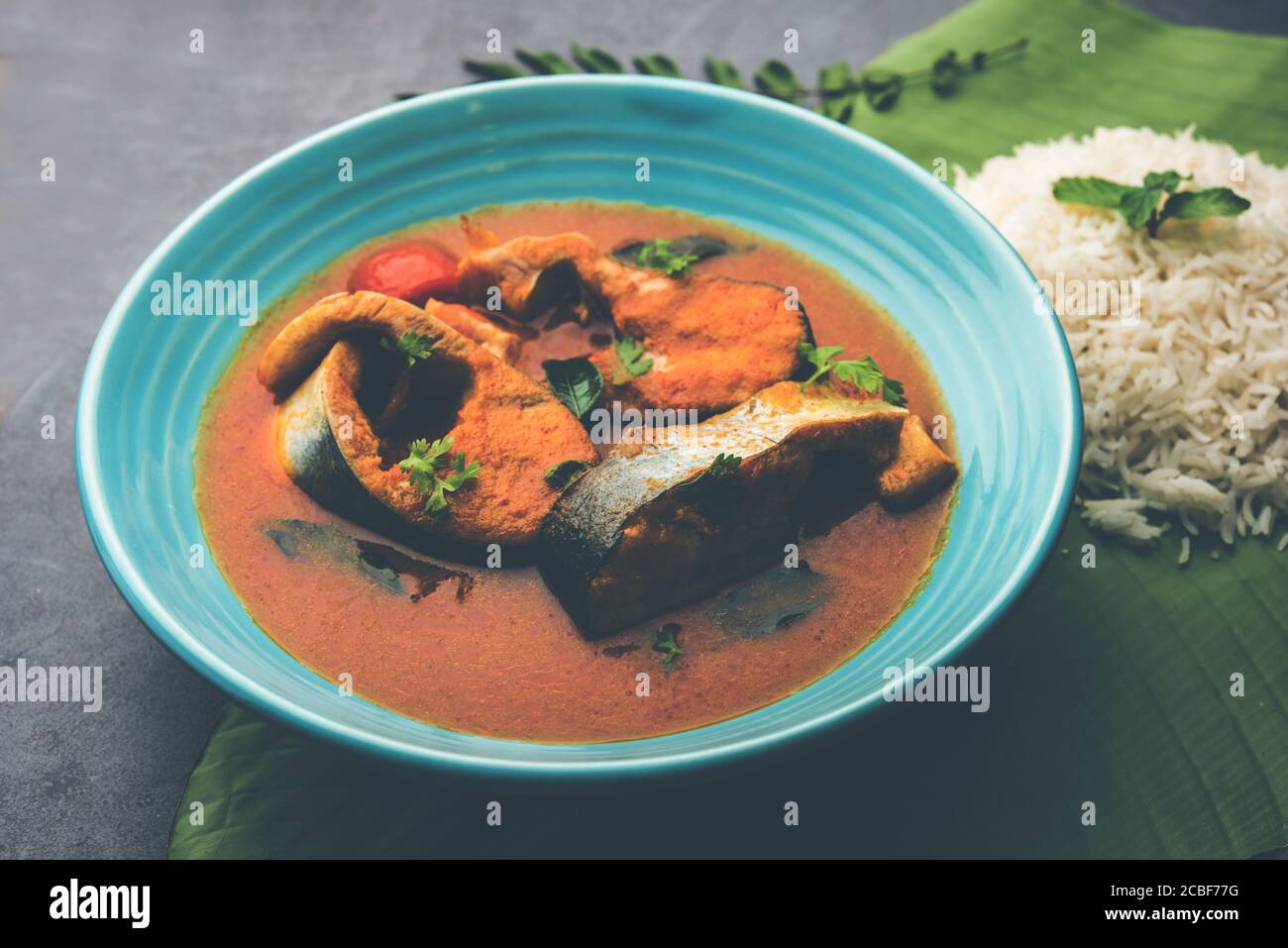 Spicy Fish Curry kerala, konkan, bengal, goa style in Red and brown