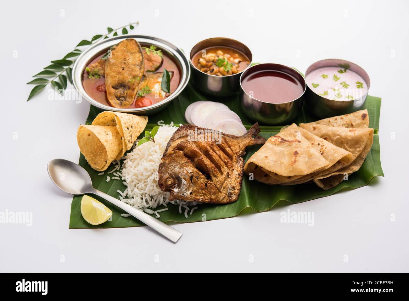 Indian Fish Platter or thali Popular sea food, Non vegetarian meal