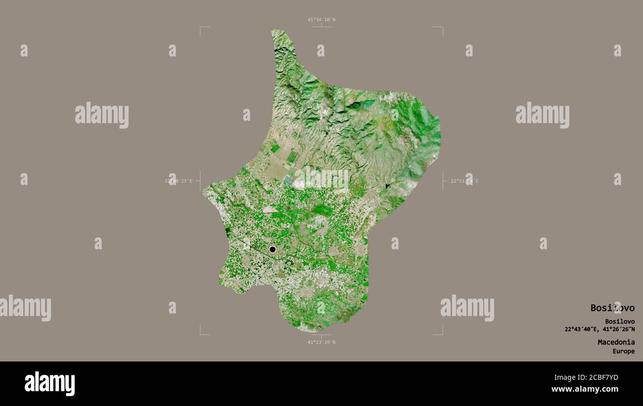 Area of Bosilovo, municipality of Macedonia, isolated on a solid