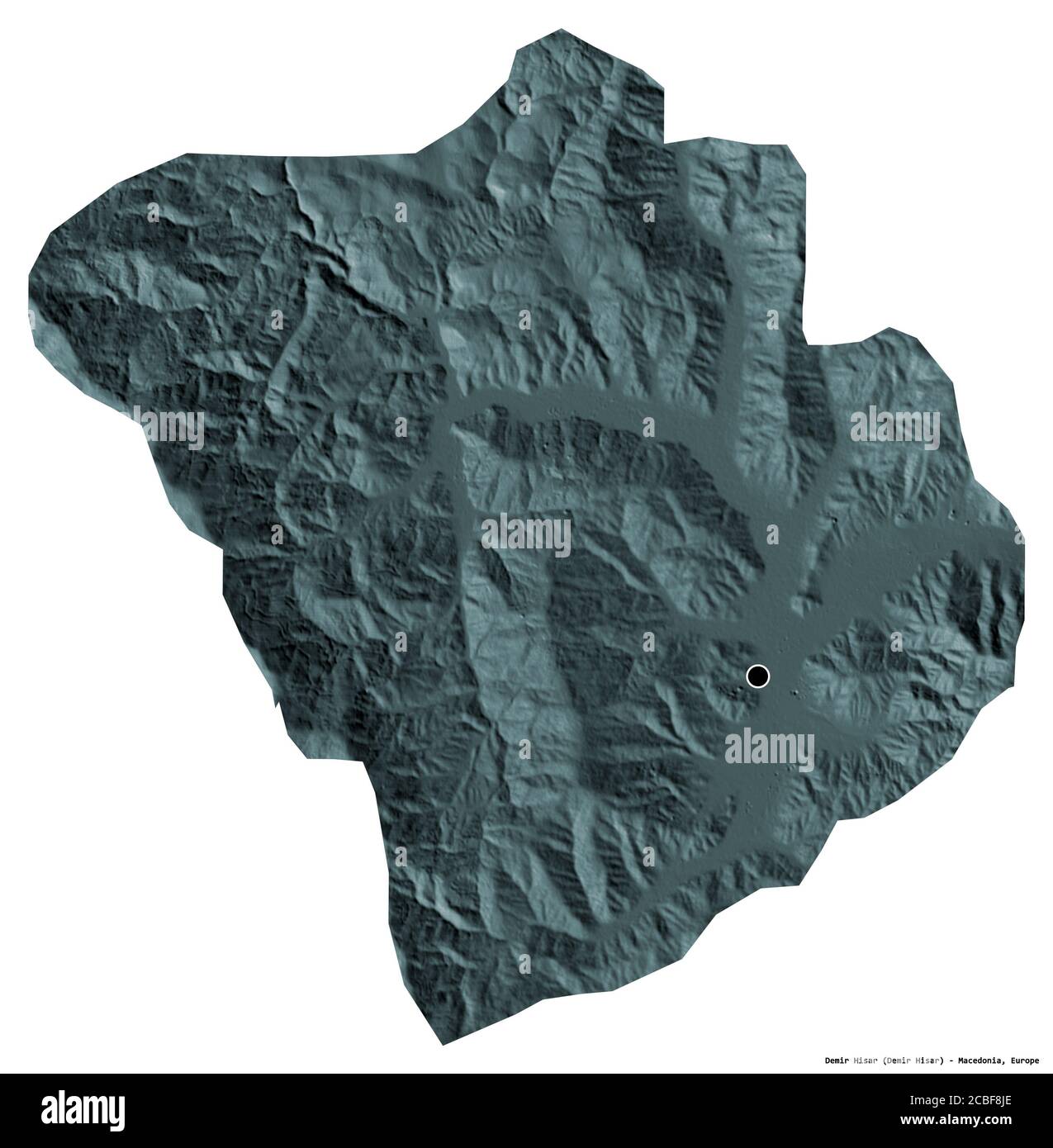 Shape of Demir Hisar, municipality of Macedonia, with its capital ...