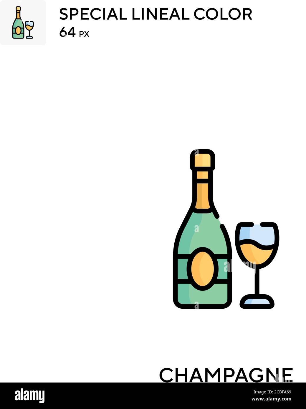 Champagne Simple vector icon. Champagne icons for your business project Stock Vector
