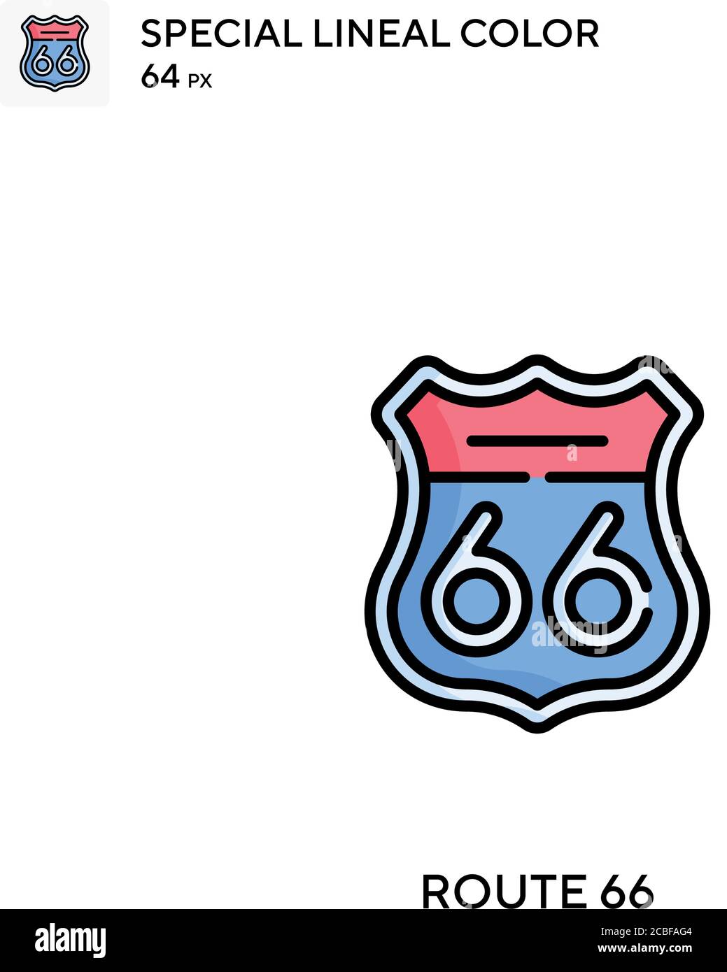 Route 66 Simple vector icon. Route 66 icons for your business project Stock Vector