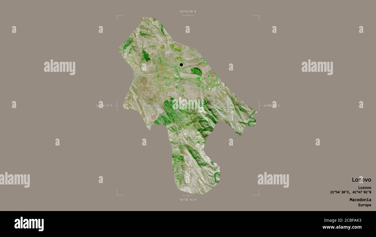 Area of Lozovo, municipality of Macedonia, isolated on a solid