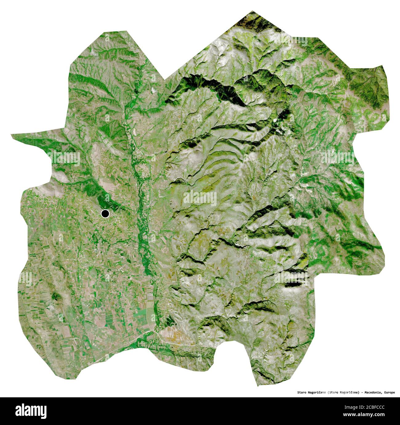 Shape of Staro Nagoričane, municipality of Macedonia, with its capital