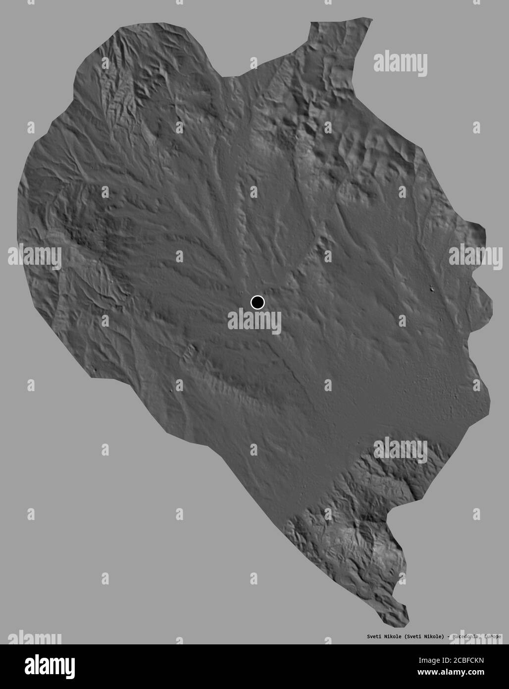 Shape of Sveti Nikole, municipality of Macedonia, with its capital ...