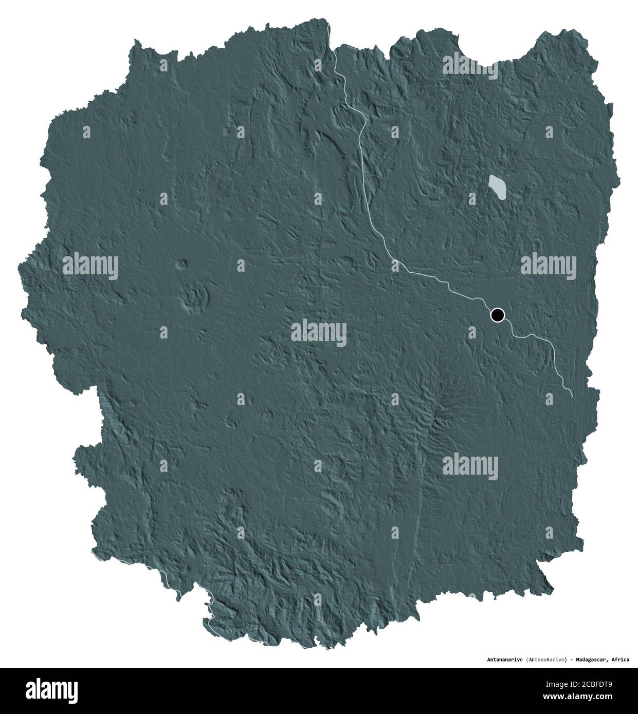 Shape of Antananarivo, autonomous province of Madagascar, with its