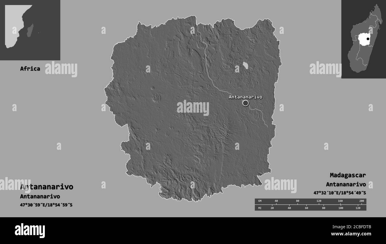 Shape of Antananarivo, autonomous province of Madagascar, and its