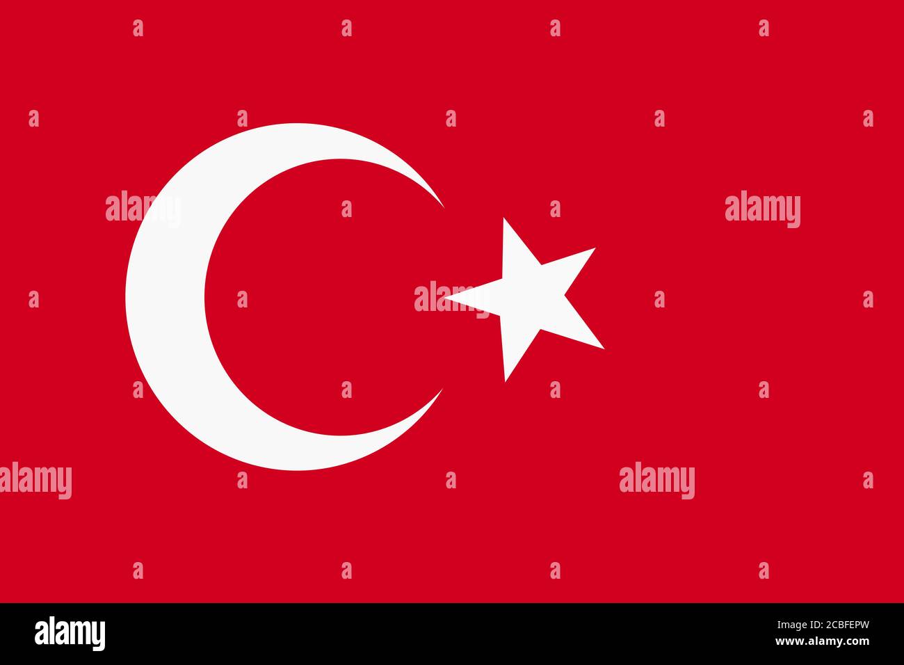 Turkey flag background illustration red crescent moon star Stock Photo