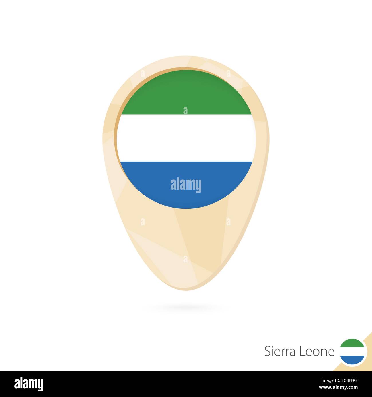 Map pointer with flag of Sierra Leone. Orange abstract map icon. Vector ...