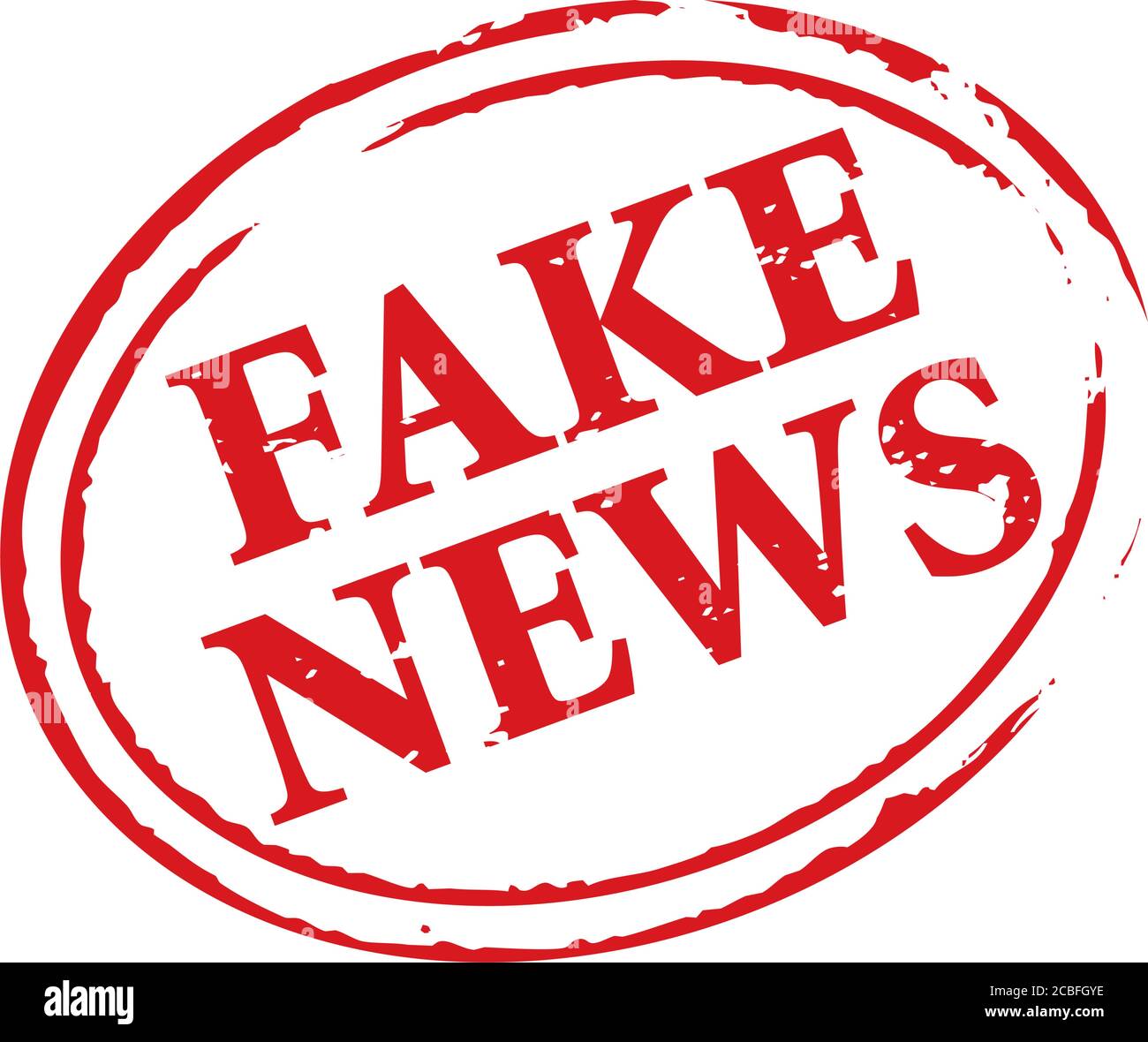 Red rubber stamp and text Fake News. Vector Illustration and banner. Stock Vector