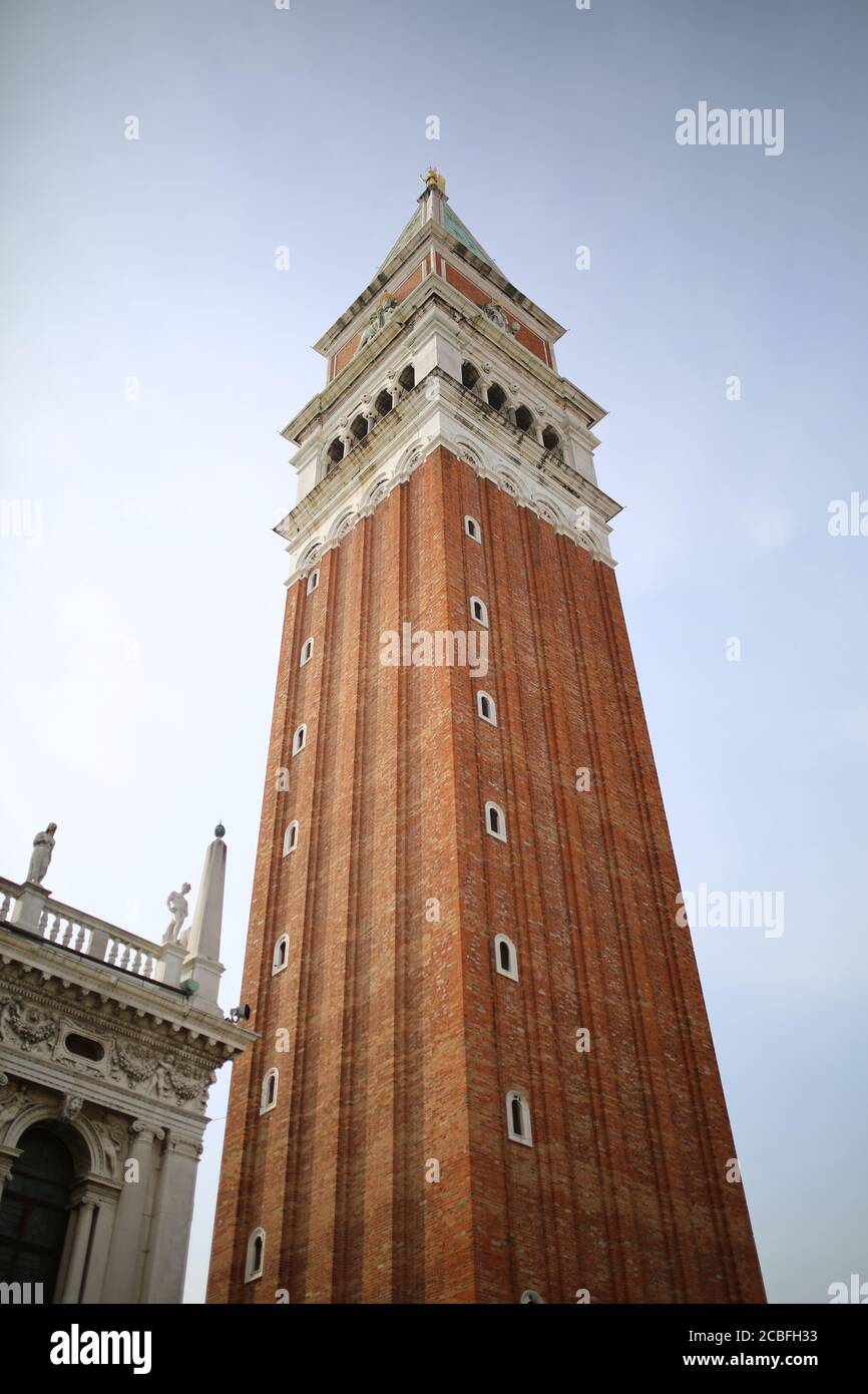 St Mark's Campanile In Saint Mark's Square, Venice Stock Photo